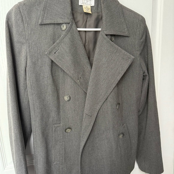 LOFT Gray Pea Coat Timeless - Picture 4 of 8